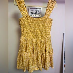 Free People Sweet Annie Mini Dress - Sunshine Combo - Large